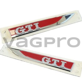 Volkswagen Polo 6C GTI spatbord embleem set : Rood Chroom set